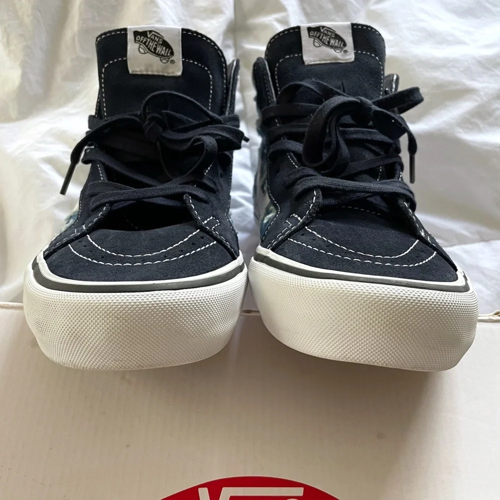 NIB VANS Sk8-Hi x SUPREME Blue Hole Punch Denim 2020 Size 9.5 - Picture 8 of 16